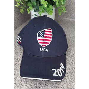 Rugby World Cup 2019 Navy Blue USA Cap Soccer Football Adjustable Strapback